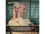 Auriculares True Wireless - Sony WFC710NW, Cancelación de ruido (Noise cancelling), Estuche carga rápida (40h), Inalámbricos, ANC, Bluetooth, Blanco