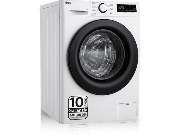 Lavadora carga frontal - LG F4WR5009A6W, Serie 500, 9kg, 1400rpm, 12 programas, AI Direct Drive™, vapor Steam™, Blanco