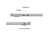 Apple MacBook Air (2026) 15.3 Retina, Chip M5 Apple, CPU de 10 núcleos, GPU de 10 núcleos, 16GB RAM, 512GB SSD, Plata, Sin cargador