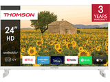 TV DLED 24 - Thomson 24HA2S13C, HD, ARM CA55 Quad core, Adaptador 12 V, Android TV, Blanco