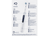Cepillo eléctrico - Oral-B iO 5S, 1 cabezal , Estuche de viaje, Diseñado por Braun, Blanco
