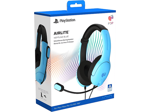 Auriculares gaming - PDP Airlite Wired, Con cable, Para PS5 y PC, Neptune Blue