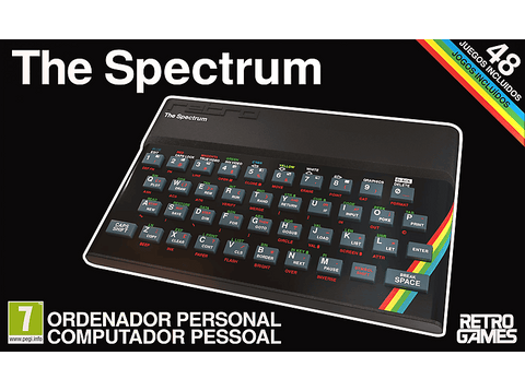 Consola retro - Koch Media The Spectrum, Emula modelos 48 y 128 ZX Spectrum, 48 Juegos incluidos, Negro