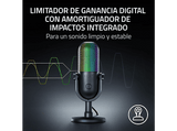 Micrófono - Razer Seiren V3 Chroma, USB, Iluminación reactiva para juegos y streaming con tecnología Razer Chroma RGB, Negro
