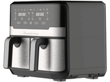 Freidora de aire - MasterPro Rocket Duo 900, 9 l, 11 programas, 2400W, Pantalla LED Táctil, Cesta Antiadherente, Inox