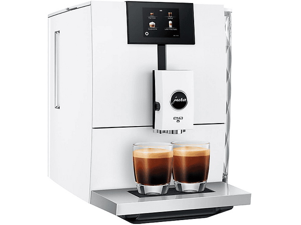 Cafetera superautomática - Jura ENA 8 Full Nordic EC, 15 bar, 1450W, 2 tazas, Espuma fina, Café en grano, Blanco