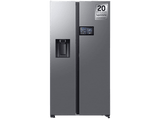 Frigorífico americano - Samsung Bespoke AI RS90F64EETEF, Mono Cooling, No Frost, 178.4 cm, 621 l, Dispensador de agua y hielo, Balda Botellero, Inox