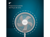 Ventilador de pie - Cecotec EnergySilence 800 FoldAir Control, Telescópico, 8, 4 velocidades, Oscilación automática, Mando a distancia, Plata
