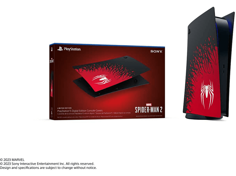 Funda - Sony Cubiertas de consola PS5® edición digital - Edición Limitada Marvel’s Spider-Man 2, PlayStation®5, Negro y Rojo