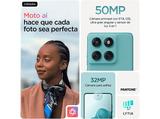 Móvil - motorola edge 60 fusion, Amazonite, 256 GB, 8 GB RAM, 6.7 pOLED, MediaTek Dimensity 7300, 5200 mAh