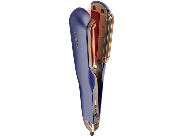 Plancha de pelo - Cecotec RitualCare Air Lisse 2in1 Blue, Cerámica, Motor con 106000 rpm, Seca y alisa, 2 cabezales, 1000 W, 150 °C, Blue