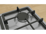 Placa de gas - Bosch PGC6B5K90, 3 zonas, 28 cm zona grande, Gas natural, 58.2 cm, Acero inoxidable
