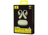 Auriculares True Wireless - Baseus Eli Sport 2, 45 h de autonomía, Ajuste seguro con gancho, Cancelación de ruido, Resistente al agua, Verde Natura
