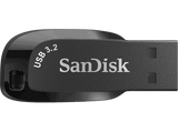 Memoria USB 64 GB - SanDisk Ultra Shift, USB 3.2, USB-A, Hasta 100 MB/s, Compacta, Con contraseña, Negro