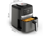 Freidora de aire - moulinex Easy Fry Silence EZ551H, 1680W, 5L, Tecnología silenciosa, 10 programas, Pantalla táctil, Extra Crisp, Gris