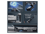 Aspirador escoba - Rowenta X-Force Flex 10.80, Potencia succión 120 AW, 300 W, 60 min autonomía, Cepillo multisuperficie, Limpieza inteligente, Verde
