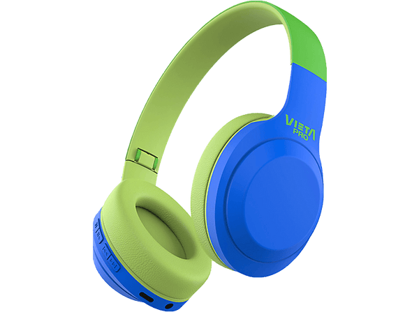 Auriculares inalámbricos - Vieta Pro Kids 2, Diadema, Hasta 15 hs,. Radio FM, Protección -85db, Verde/Azul