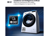Lavadora carga frontal - LG F4WR5009A6W, Serie 500, 9kg, 1400rpm, 12 programas, AI Direct Drive™, vapor Steam™, Blanco