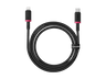 Cable USB - Baseus Dura, Lightning a USB-C, 100 cm, 20W, Carga rápida, Ultrarresistente, Negro y Rojo