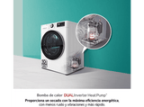 Secadora bomba de calor - LG RH90V5AV6N, Independiente, 9 kg, 14 programas, Blanco