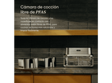 Freidora de aire - Cosori Iconic Dual, 8.6 l, 2700 V, 30 °C - 230 °C, Dual-Zone, Plata