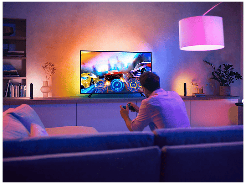 Luces LED - Philips Hue Play Gradient Lightstrip, Tira LED para TV de 65, 6500 K, Luz blanca y color