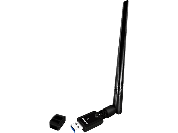 Adaptador Wi-Fi USB - D-Link DWA-185, WiFi 5, 867 Mbps, MU-MIMO, Negro