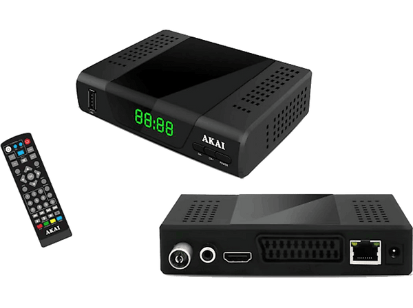 Sintonizador TDT - Akai DBV T2 HD,DVB-T2 H.265, Negro