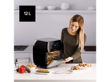 Freidora - Taurus AF1700DX, 1700 W, 12 l, 8 Programas, Puerta transparente, Circulación del aire 360º,  Negro