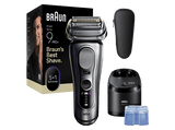 Afeitadora - Braun Series 9 PRO+ Afeitadora Eléctrica 9667CC, Pro SensoAdapt, Centro de limpieza SmartCare, 60 min autonomía, Plata