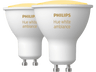 Bombilla inteligente - Philips Hue GU10, Luz Blanca de Cálida a Fría, 3W, Control de voz, 2 unidades, Blanco