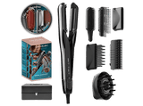 Plancha de pelo - Cecotec AirLisse 6in1 Platinum, Cerámica, 1000W, 112.000 rpm, Función plasma, Motor Brushless, 6 accesorios, Estuche premium, Negro