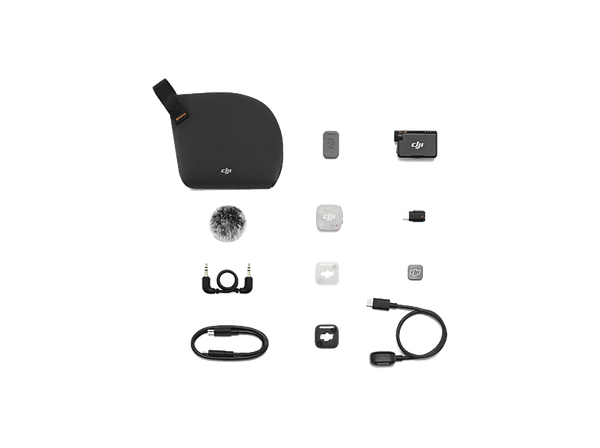Micrófono - DJI Mic Mini 2S (1 TX + 1 RX), Cancelación de Ruido con IA, 28h Autonomía, 16GB Almacenamiento, Negro