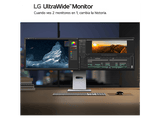 Monitor gaming - LG 49U950A-W, 49 Full-HD, 144 Hz, 5 ms, IPS curvo 3800R, 2x HDMI, Altavoces integrados, Altura ajustable, Blanco