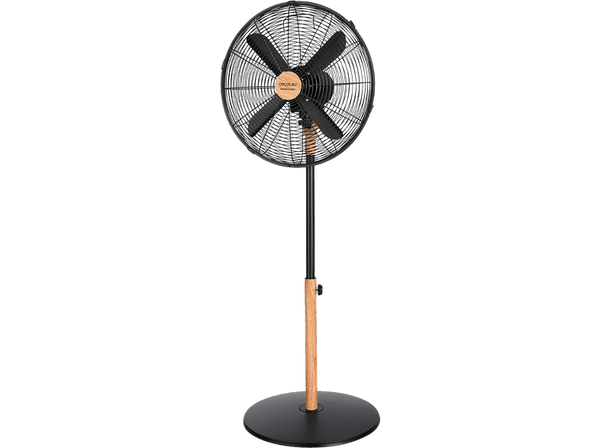 Ventilador de pie - Cecotec EnergySilence 600 Woodstyle, 50 W, 3 velocidades, 4 aspas, Gran diámetro, Altura regulable, Woodstyle