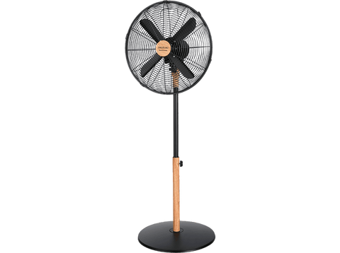 Ventilador de pie - Cecotec EnergySilence 600 Woodstyle, 50 W, 3 velocidades, 4 aspas, Gran diámetro, Altura regulable, Woodstyle