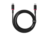 Cable USB - Baseus Dura, USB-C a USB-C, 200 cm, 100W, Carga rápida, Ultrarresistente, Negro y Rojo
