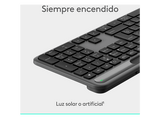 Teclado numérico - Logitech Signature Slim Solar+, Bluetooth, Alimentación por luz solar y artificial, Multidispositivo, PC-Mac, Personalizable, Negro