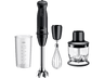 Batidora de mano - Braun MultiQuick 5 MQ50202MBK, 1000 W, 0.6 l, SplashControl, 3 accesorios, Picadora, Negro