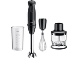 Batidora de mano - Braun MultiQuick 5 MQ50202MBK, 1000 W, 0.6 l, SplashControl, 3 accesorios, Picadora, Negro