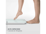 Báscula de baño - Rowenta Classic BS1901 , 180 kg, Pantalla invisible con iluminación LED, Diseño plano, Apagado automático, Cristal templado, Blanca