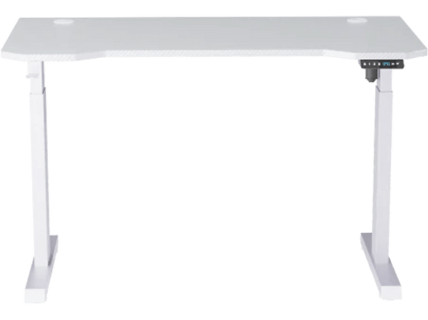 Mesa gaming - Newskill Belenor PRO, MFD + Metal, Ajustable en Altura 72-122 cm, Soporte Auriculares, Blanco
