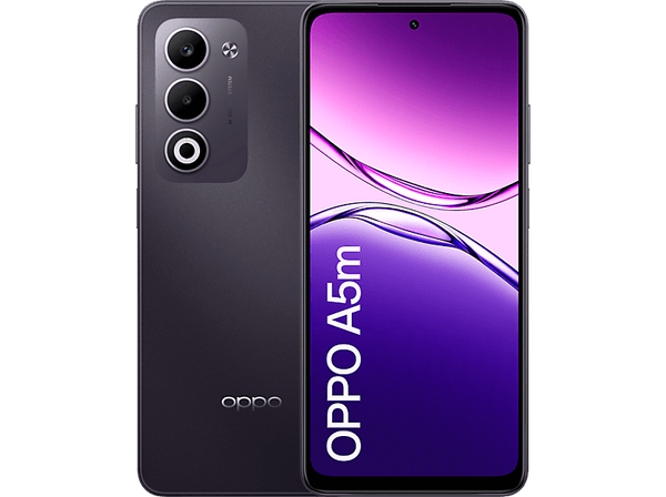 Móvil - OPPO A5m, Dark Purple, 256 GB, 8 GB RAM, 6.67" 1000 nits, Snapdragon® 6s 4G Gen 1, 6000 mAh