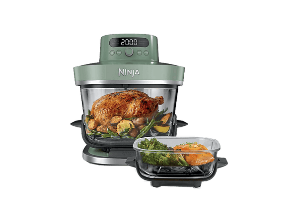 Freidora de aire - Ninja CRISPi PRO, 5.7 l, 2050 W, 230 °C, 7 Programas, 2 Recipientes de Vídrio: 5..7L y 2.3L, sin PFAS, Verde