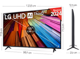 TV LED 55 - LG 55UT80006LA, UHD 4K, Procesador Inteligente 4K α5 Gen7, Smart TV, DVB-T2 (H.265), Negro