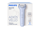 Depiladora de arranque - Philips BRE708/00, ProGuide 360°, 32 pinzas cerámica, Piernas y Cuerpo, Seco y Mojado, 60 min, Sin cable, LED