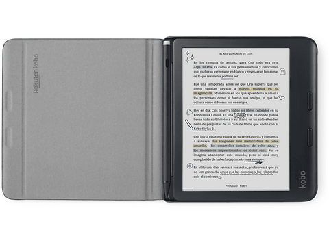 Funda eBook - Kobo Libra Colour Notebook SleepCover, Compatible con Kobo Libra Colour, Negro