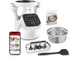 Robot de cocina - Moulinex Companion XL HF80DB, 1550 W, 3 l, 12 programas automáticos, Modo manual, Silencioso, 5 accesorios, Blanco