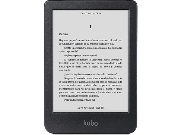 eBook - Kobo Clara BW, E Ink 6" HD, 16 GB, Comfortlight PRO, IPX8, Modo oscuro, Negro