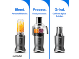 Licuadora - nutribullet Ultra Plus+, Sistema 3 en 1 compacto, 1200 W, 0.9 l, Procesador de alimentos, Molinillo, Batidora, Gris oscuro
